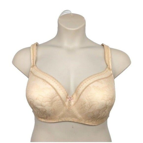 Lane Bryant Cacique Womens Bra Modern Lace Balconette 46DD Cafe Mocha Underwire - Picture 2 of 8